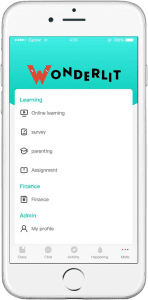 Screenshot of the Wonderlit app